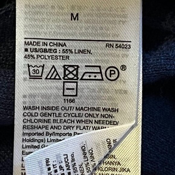 Gap Long Sleeve Linen Blend Open Front Duster Cardigan Sweater Size Med Blue - Picture 8 of 8